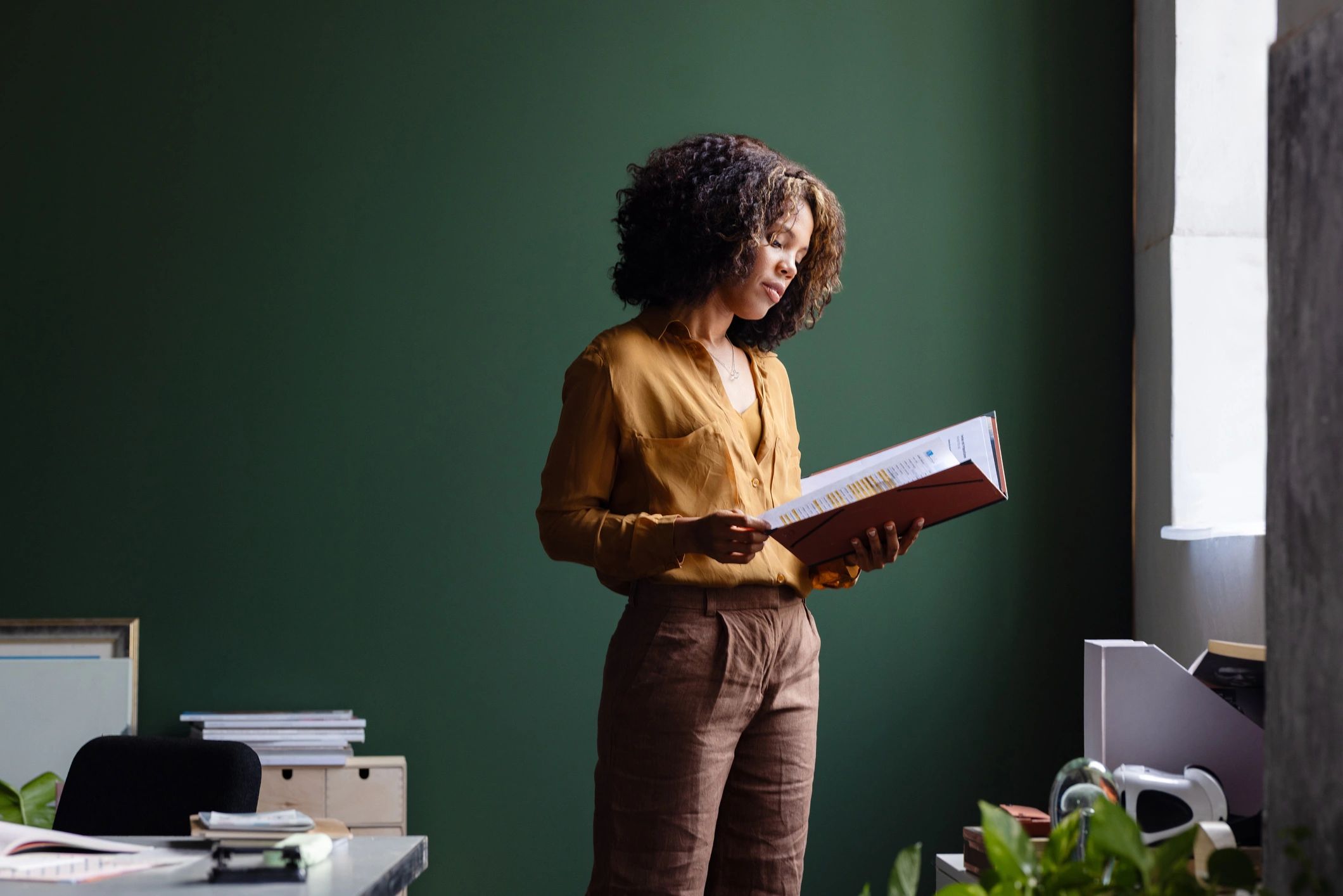 Professional reviewing financial documents