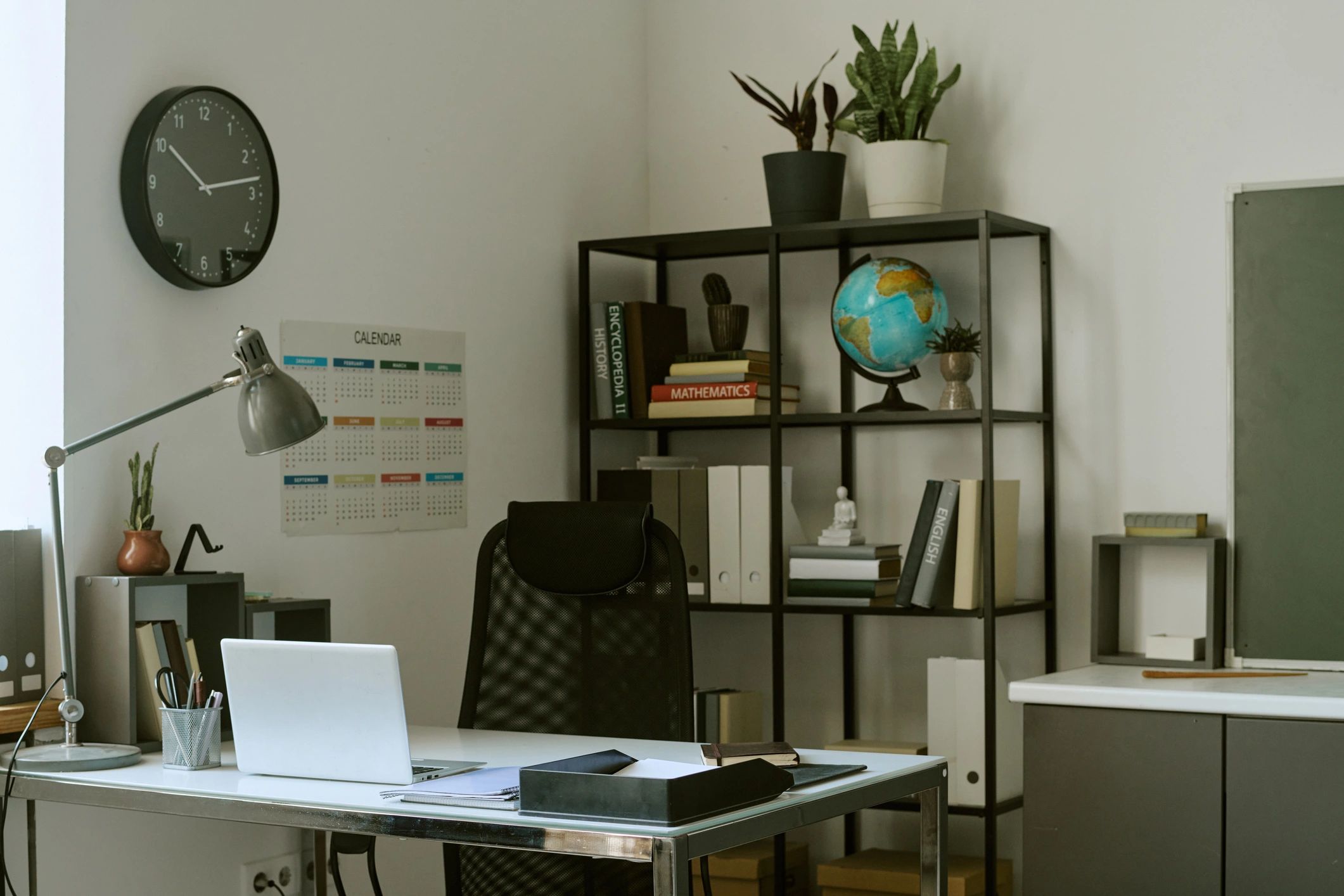 Professional workspace for financial planning